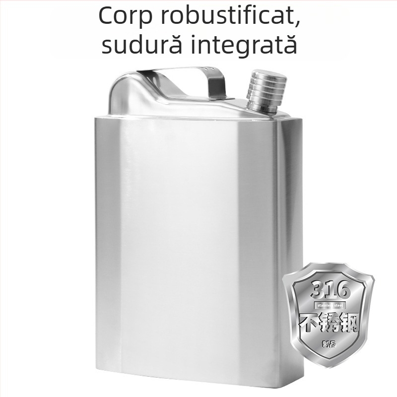 Flacon din oțel inoxidabil 316 portabil, stil retro lux, capacitate 3/5/7 jin, imprimare logo disponibilă