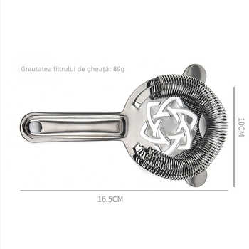 Filtru de gheață din oțel inoxidabil pentru cocktailuri – filtru de bar profesional cu plasă pentru amestecare
