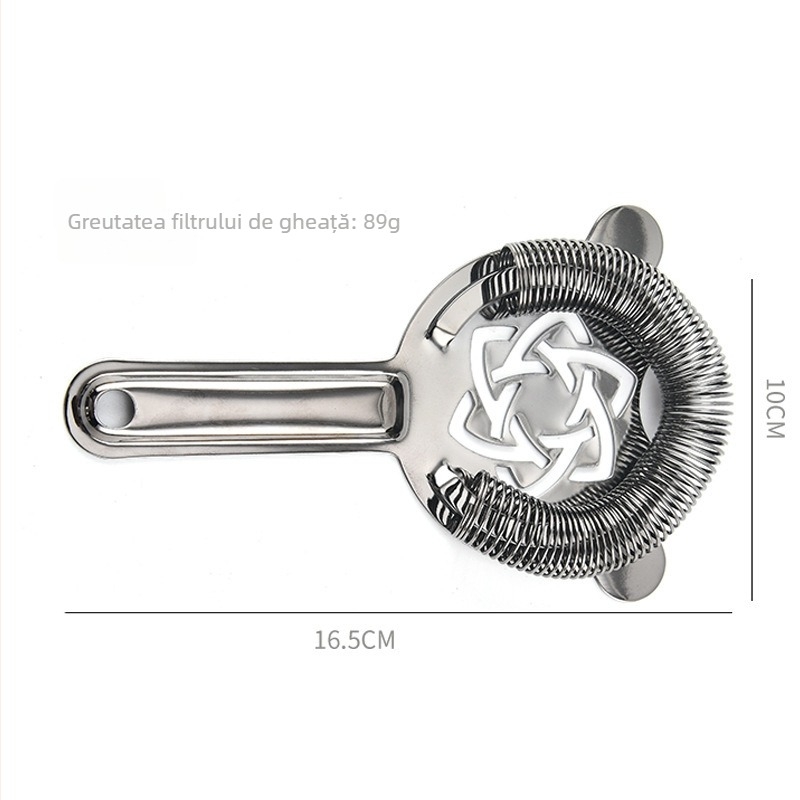 Filtru de gheață din oțel inoxidabil pentru cocktailuri – filtru de bar profesional cu plasă pentru amestecare