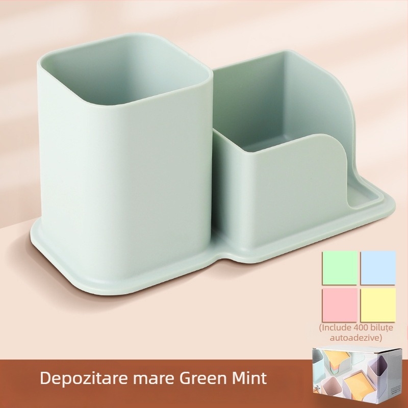 Suport pentru pixuri cu inserție înclinată, design nordic minimalist și transparent, material PP, formă pătrată, model CY7040, 639433889945