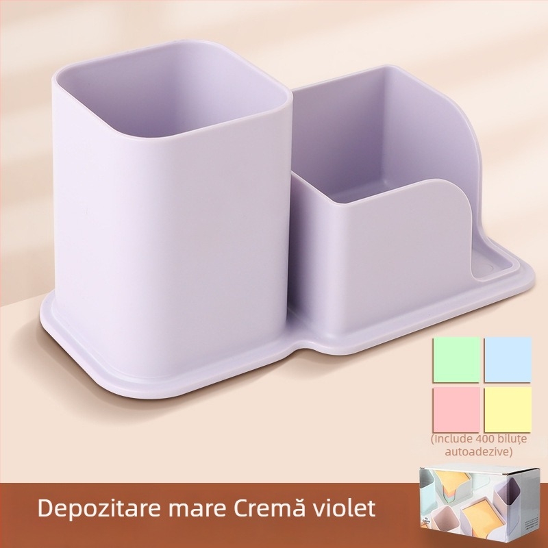 Suport pentru pixuri cu inserție înclinată, design nordic minimalist și transparent, material PP, formă pătrată, model CY7040, 639433889945