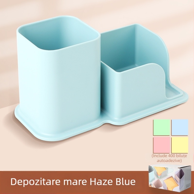 Suport pentru pixuri cu inserție înclinată, design nordic minimalist și transparent, material PP, formă pătrată, model CY7040, 639433889945