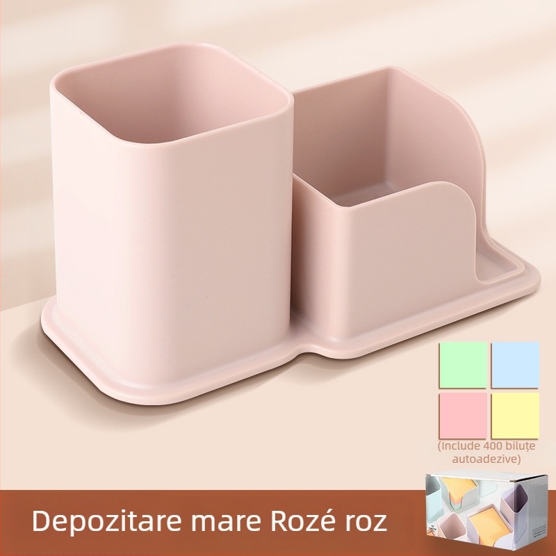 Suport pentru pixuri cu inserție înclinată, design nordic minimalist și transparent, material PP, formă pătrată, model CY7040, 639433889945