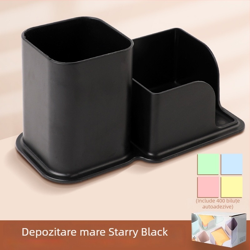 Suport pentru pixuri cu inserție înclinată, design nordic minimalist și transparent, material PP, formă pătrată, model CY7040, 639433889945