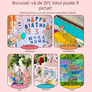 Marker pentru tablă albă pentru copii DW228, corp din plastic, lățimea liniei 1–2 mm, șterge ușor