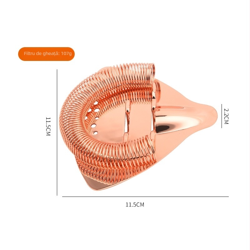 Riphel Filtru de gheață pentru cocktail din oțel inoxidabil - Stil modern, 107 g, ambalaj single