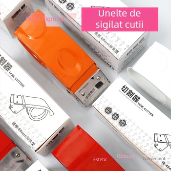 Taieră rezistentă de bandă pentru sigilarea cutiilor – corp din oțel, model Metal Cutter, lățime bandă până la 75 mm, diametrul arborelui 130 mm, greutate netă 180 g, pentru sigilare și ambalare