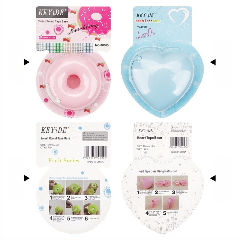 Tăietor pentru bandă din plastic, în formă de gogoșă, model Tape table; pentru bandă lată până la 20 mm, diametrul axului 25 mm, greutate 35 g; birou și studiu; imprimare logo disponibil