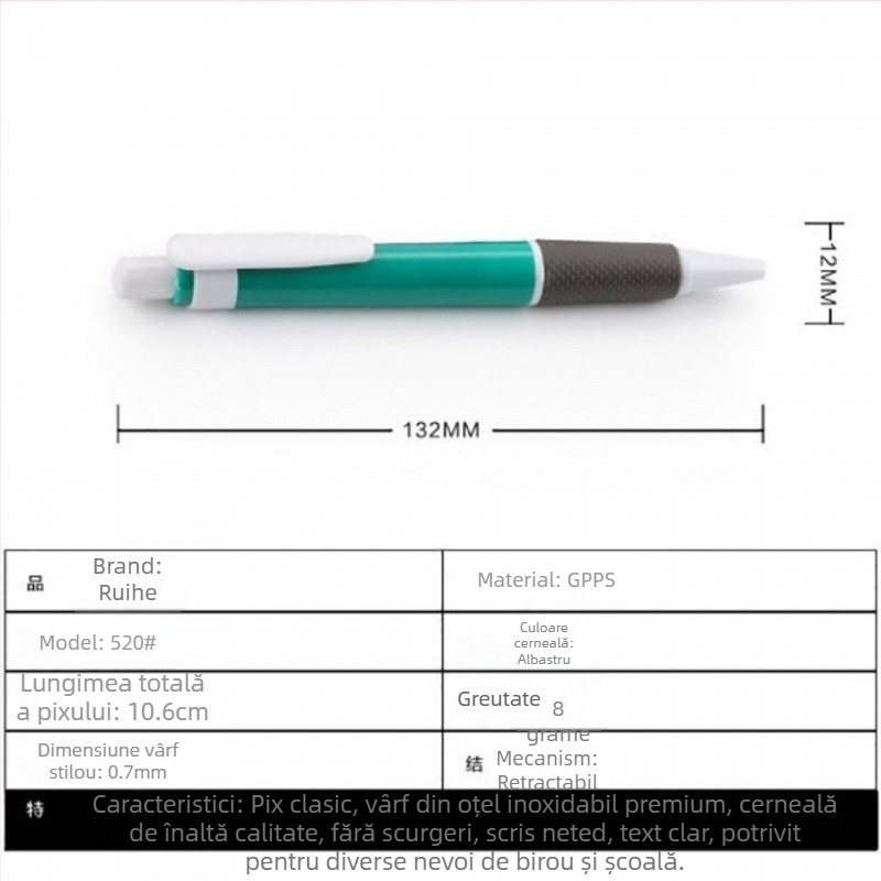 Pix cu mecanism push, pentru examene și semnături — reîncărcare inclusă