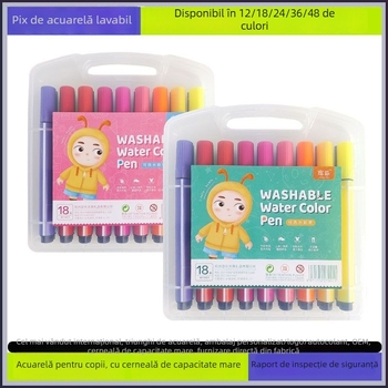 Pix acuarelă pentru copii, lavabil, non-toxic, pe bază de apă, potrivit pentru grădiniță și școala primară