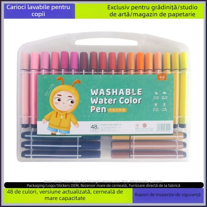 Pix acuarelă pentru copii, lavabil, non-toxic, pe bază de apă, potrivit pentru grădiniță și școala primară