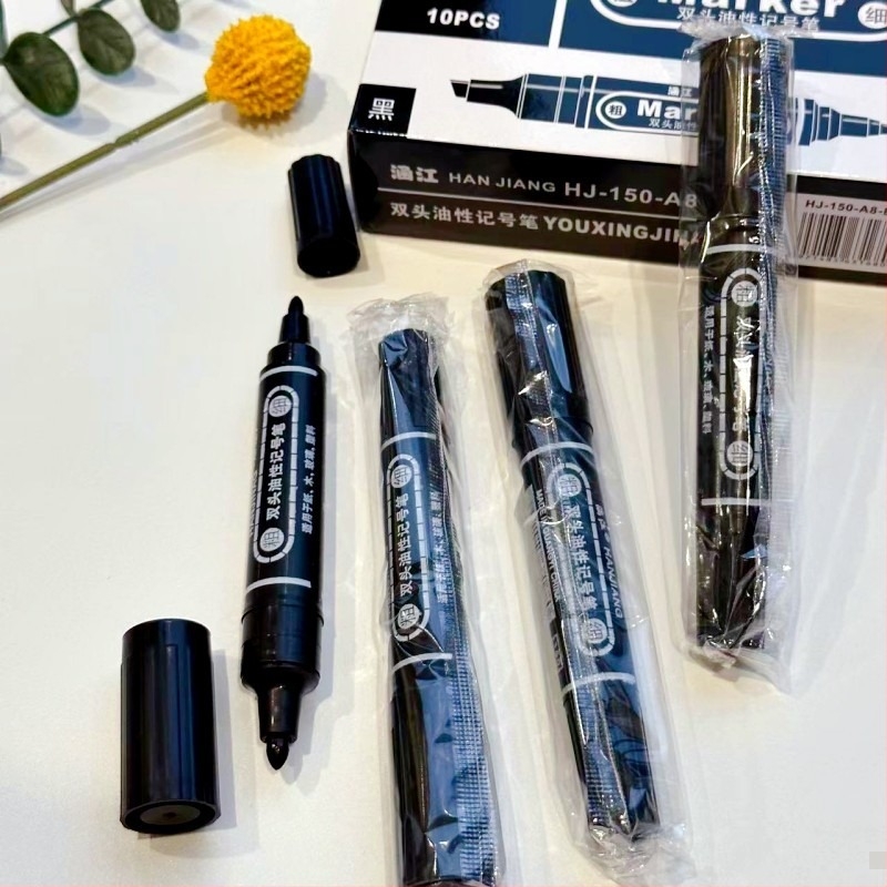 Marker cu două vârfuri, pe bază de ulei, pentru tablă albă – carcasă din plastic, 3 variante