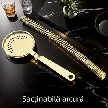 Filtru de gheață pentru cocktail din oțel inoxidabil, instrument profesional de bar, stil modern minimalist, greutate 100 g, ambalare: single