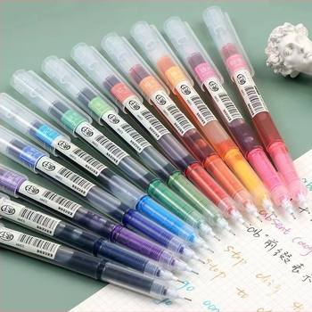 Set de pixuri gel, din plastic, pentru jurnal, desen și scriere; 12 bucăți per cutie