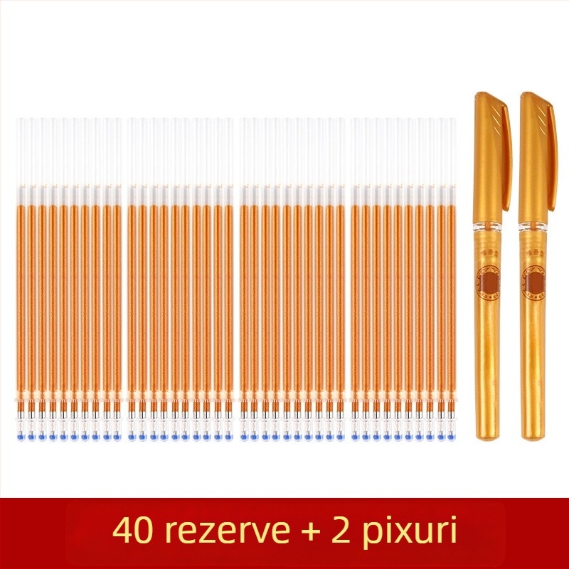 Pix de scris auriu pentru exerciții de scriere, cu vârf înlocuibil pentru caligrafie prin copiere