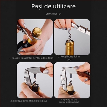 Xintonghui Deschizátor multifuncțional pentru vin roșu — oțel inoxidabil, Model 001