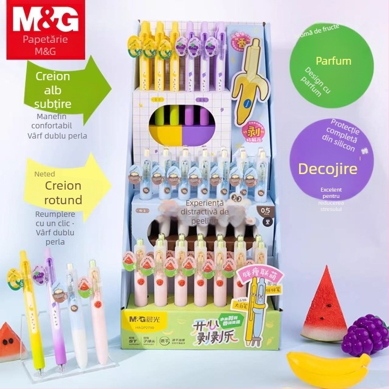 Pix Morning Light cu vârf ST – corp din plastic, ambalaj în cutie, mecanism click, cerneală neștersă