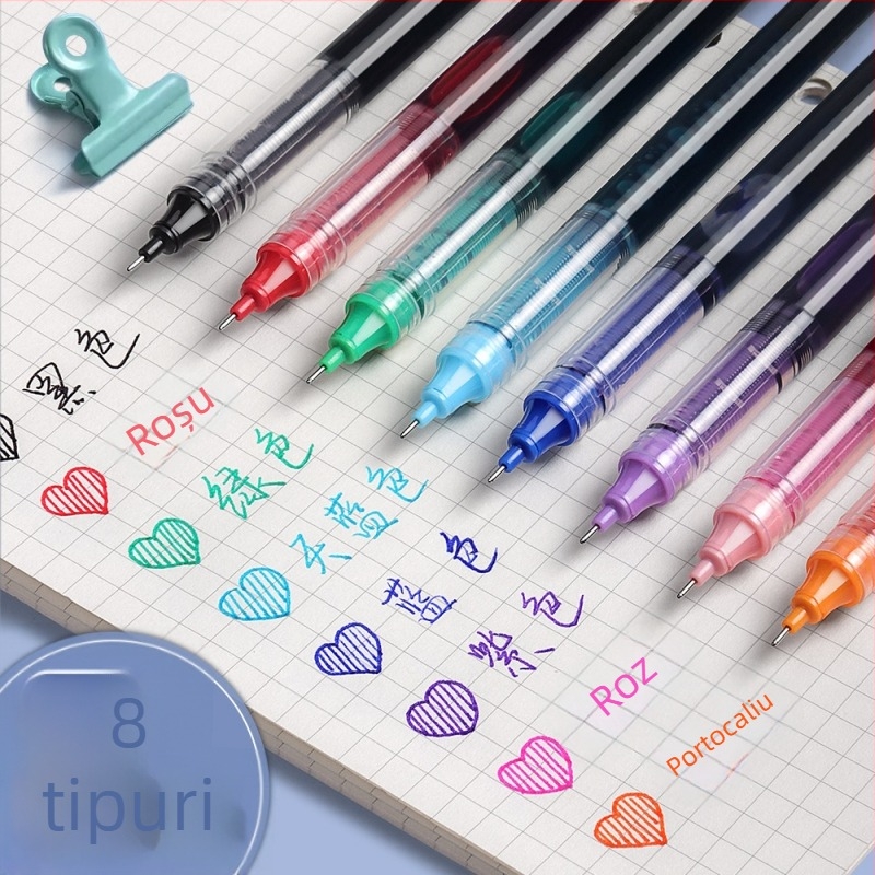 Morning Light stilou gel pentru notițe — corp din plastic, vârf din wolfram, neșters, pentru scriere zilnică