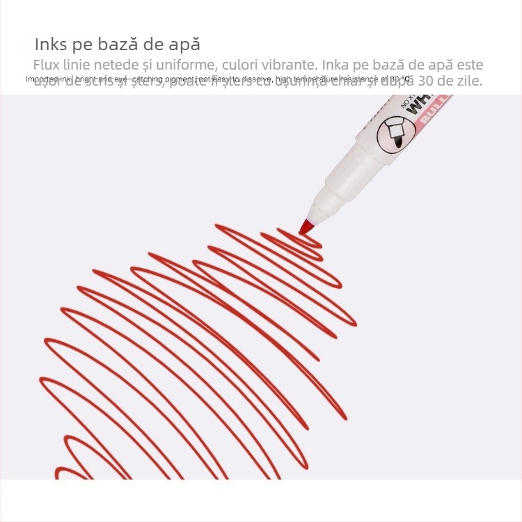 Marker magnetic pentru tablă albă pentru copii, vârf fin cu pensulă, pe bază de apă, netoxic, șterge, carcasă din plastic