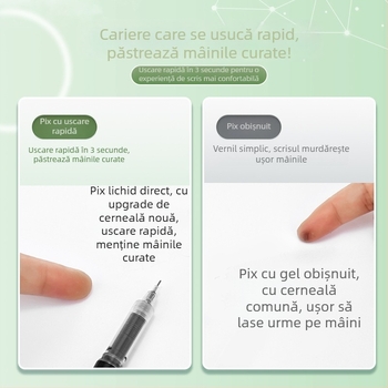 Pix rollerball pentru examene, cerneală lichidă, MX, seria Straight Liquid, corp din plastic, nu se poate șterge