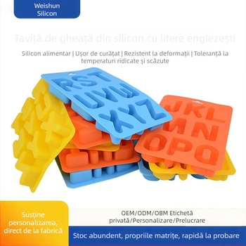 Formă din silicon pentru cuburi de gheață cu litere, imprimare logo, prelucrare personalizată, calitate premium