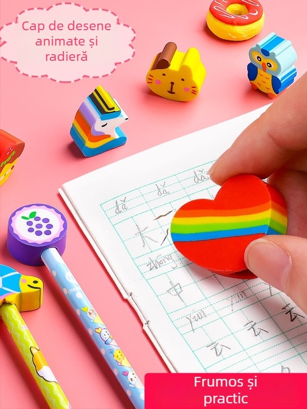 Creion Cartoon din lemn pentru copii — set 100, pentru scris, ecologic, personalizabil