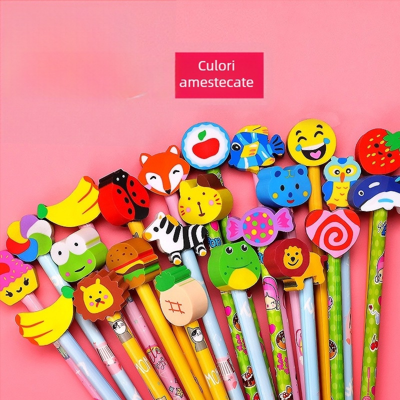 Creion Cartoon din lemn pentru copii — set 100, pentru scris, ecologic, personalizabil