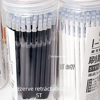 Refil pentru stilou cu corp metalic | model bucket refill, filet 0,5 mm, ambalaj tip baril