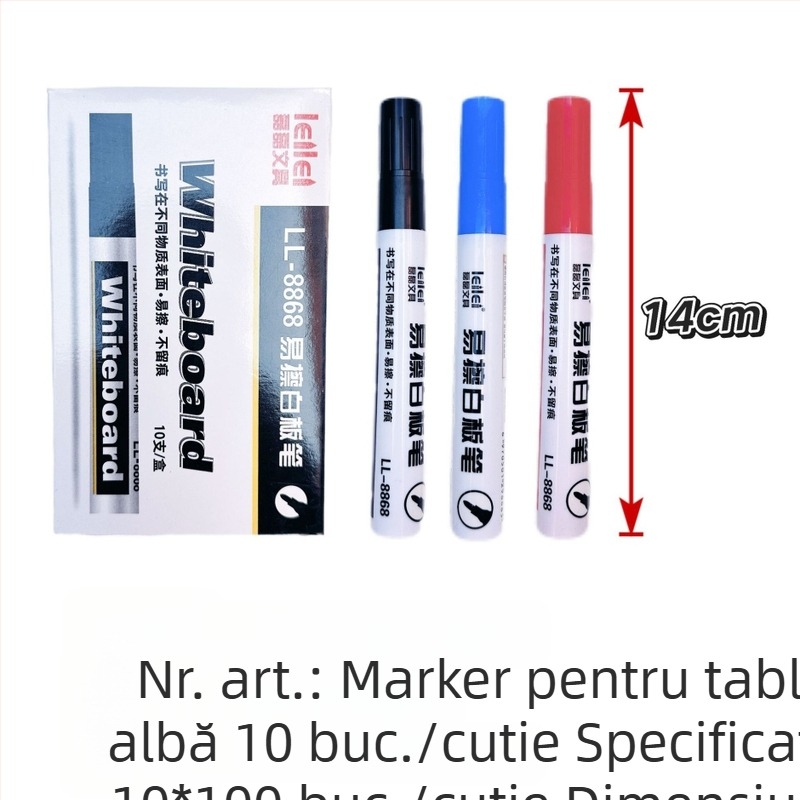 Marker pentru tablă albă, roșu, albastru și negru, portabil, dimensiune mare, papetărie de birou