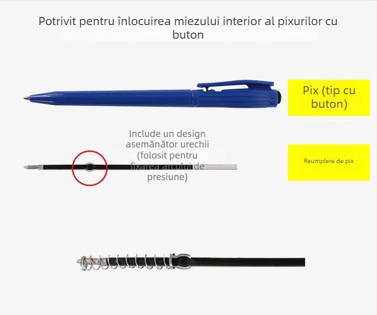 Free Horse refil pix ballpoint HO-107 universal 0,7 mm, set de 140 buc.