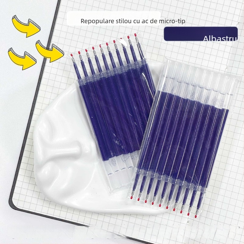 Refil Heshuo pentru stilou cu apăsare, corp din plastic, linie 0,5 mm, model Refill, ambalare în pungă