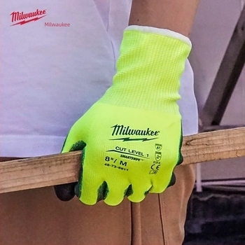 Mănuși anti-tăiere Milwaukee, cu acoperire nitrilă – respirabile, durabile, protecție la muncă