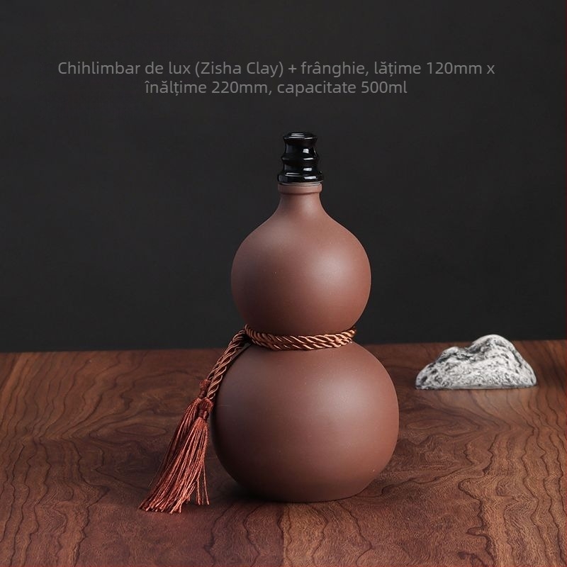 Sticlă de vin ceramică, în formă de dovleac, borcan sigilat în stil retro, pentru depozitarea vinului acasă