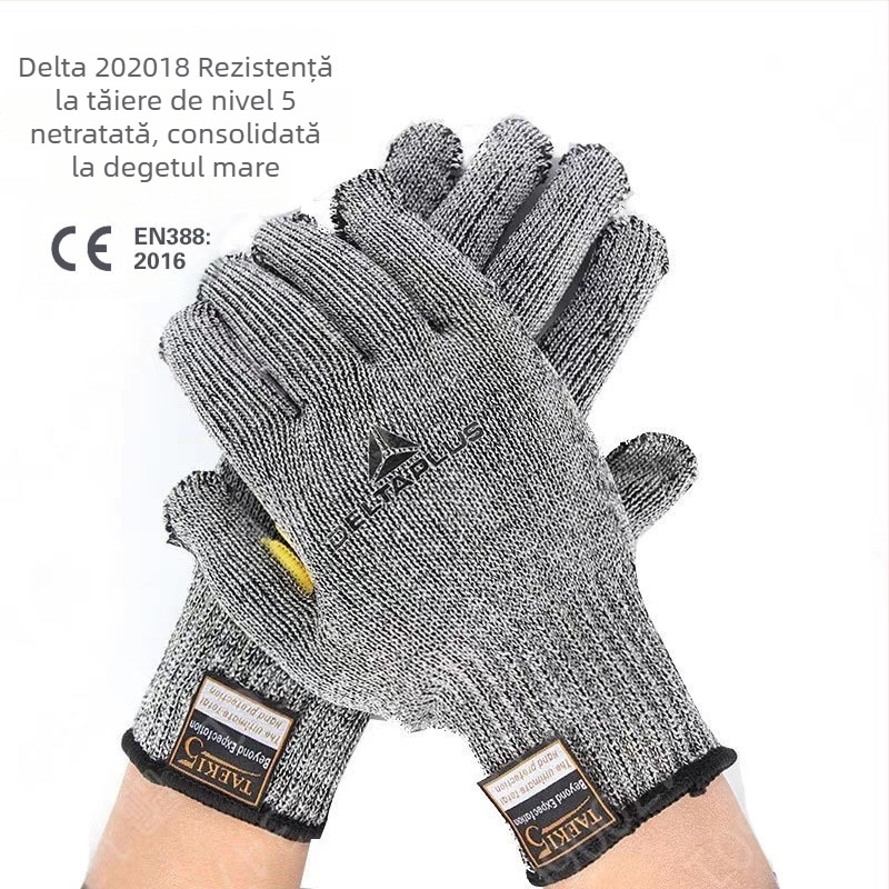 Mănuși Anticut Delta – Nivelul 5, Materiale din fibre chimice, Pentru atelierul de prelucrare a sticlei, Protecție la tăieturi