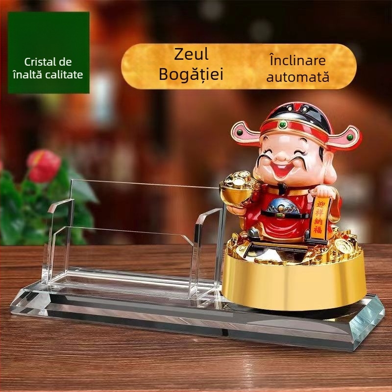 Cutie pentru carduri de la recepție, cu capac înclinat și suport pentru pix – decor de birou pentru hotel