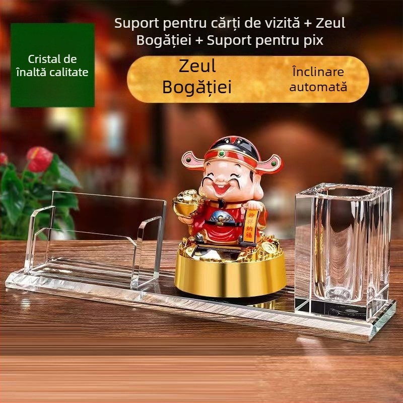 Cutie pentru carduri de la recepție, cu capac înclinat și suport pentru pix – decor de birou pentru hotel