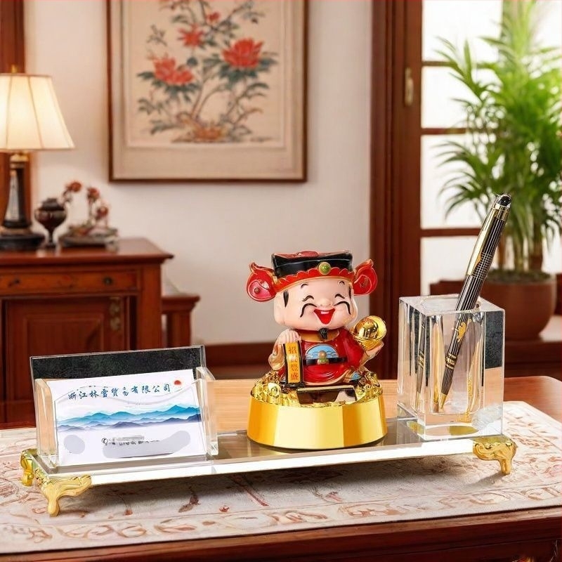 Cutie pentru carduri de la recepție, cu capac înclinat și suport pentru pix – decor de birou pentru hotel