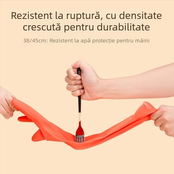Mănuși de uz casnic pentru curățenie, latex natural, impermeabile, rezistente la tăieturi și la înțepături, căptușeală lucioasă
