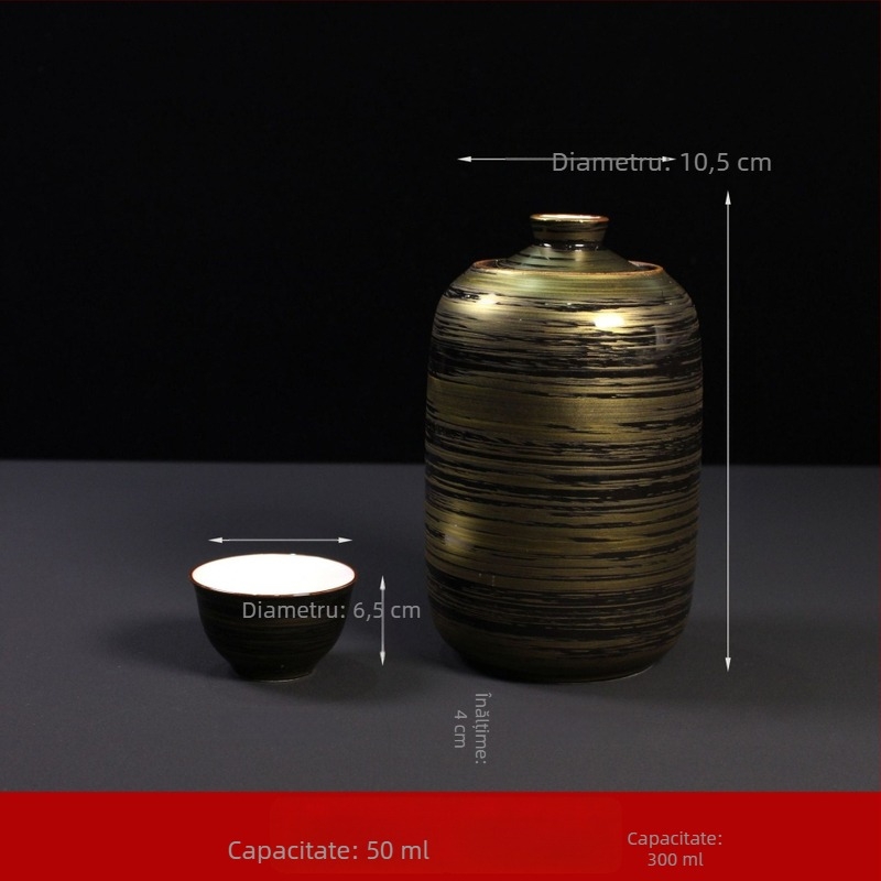 Vas ceramic pentru încălzire vin, stil japonez, design retro, cu logo imprimat