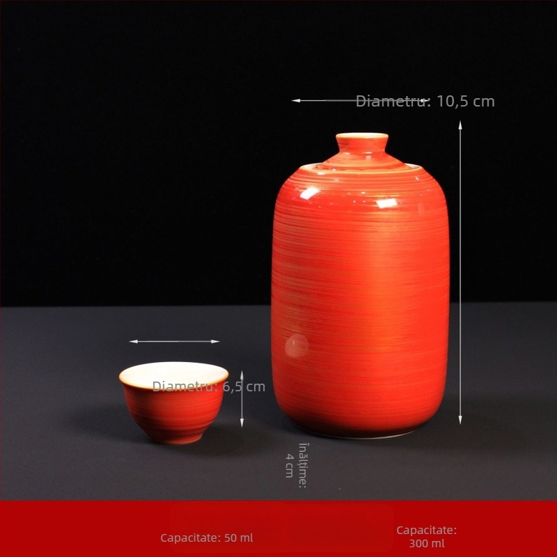 Vas ceramic pentru încălzire vin, stil japonez, design retro, cu logo imprimat