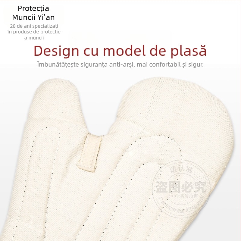 Ostrich Mănuși de protecție industrială, rezistente la căldură și la tăiere, căptușite cu bumbac, din țesătură twill quilt, pentru cuptoare, boilere și lucrări la temperaturi înalte