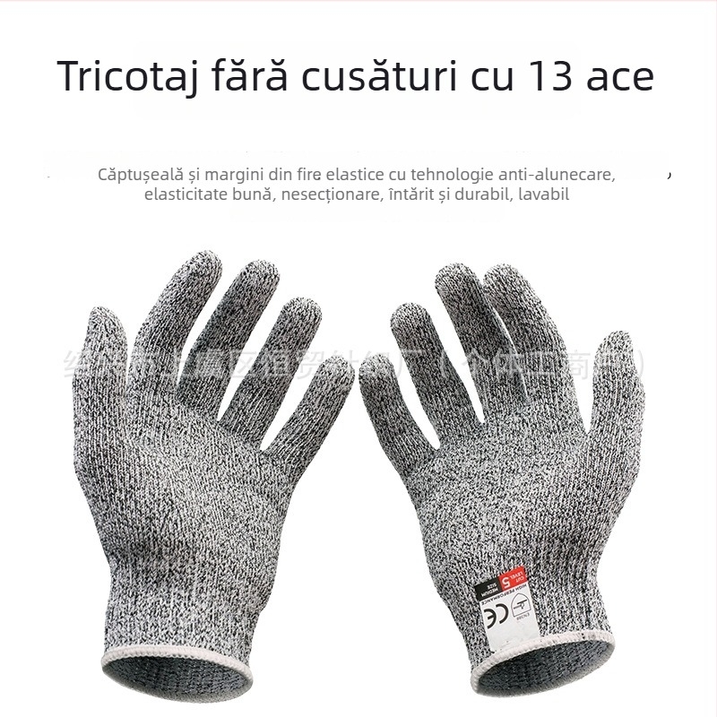 Mănuși rezistente la tăieturi, material PE, pentru protecție la muncă și siguranță, marcă Other