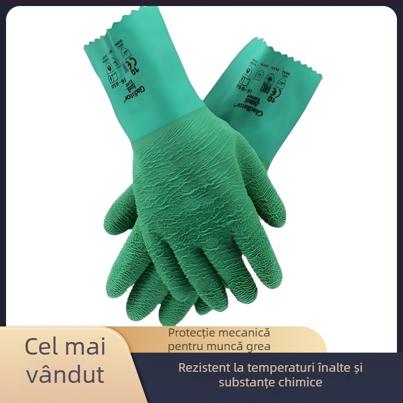 Ansell Mănuși rezistente la temperaturi înalte – cauciuc cloroprenic; pentru prelucrarea sticlei, fabricarea de mașini, izolație termică