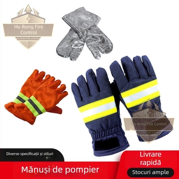 Mănuși de pompier cu protecție chimică, izolație termică, rezistente la foc, rezistente la tăiere și uzură, pentru intervenții de urgență