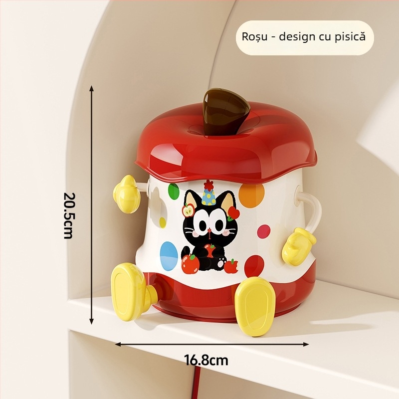 Cutie de depozitare pentru birou cu capac, design animat drăguț, material PP, capacitate 6 L, potrivită pentru bijuterii, rechizite și cosmetice, set de 6 bucăți