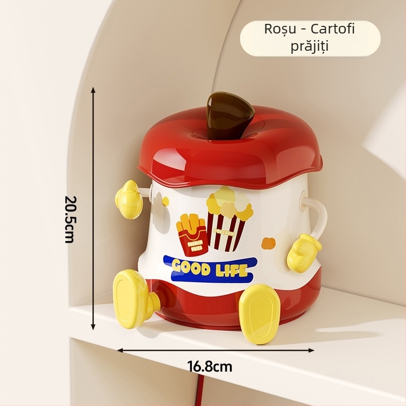 Cutie de depozitare pentru birou cu capac, design animat drăguț, material PP, capacitate 6 L, potrivită pentru bijuterii, rechizite și cosmetice, set de 6 bucăți