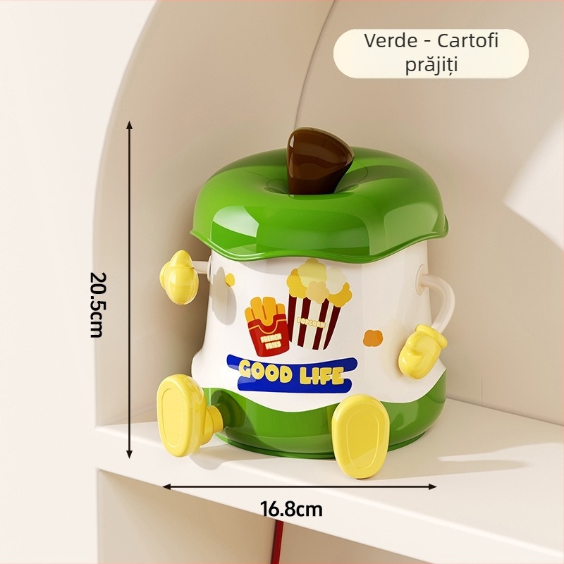 Cutie de depozitare pentru birou cu capac, design animat drăguț, material PP, capacitate 6 L, potrivită pentru bijuterii, rechizite și cosmetice, set de 6 bucăți