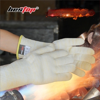 Bestop B3035 mănuși din aramidă – rezistente la tăiere și la temperaturi înalte, izolație 300°C, pentru turnare, topire și prelucrare a sticlei