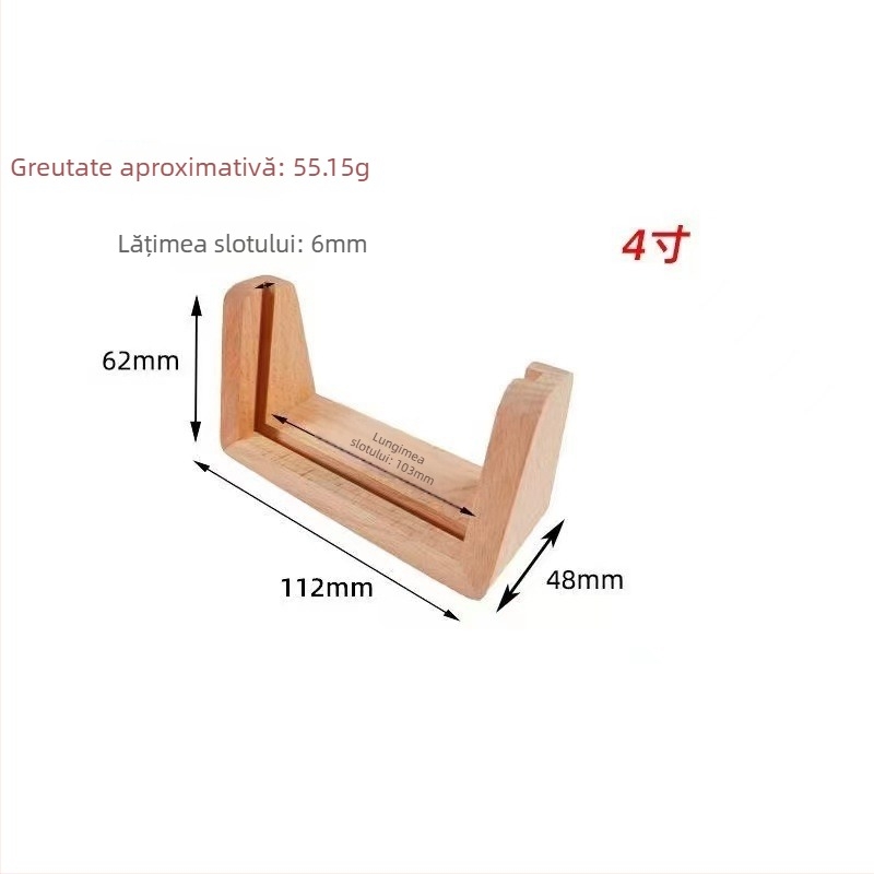 Suport de afișaj în formă de U din lemn pentru calendar și ramă foto – lemn de nuc și fag, stil minimalist