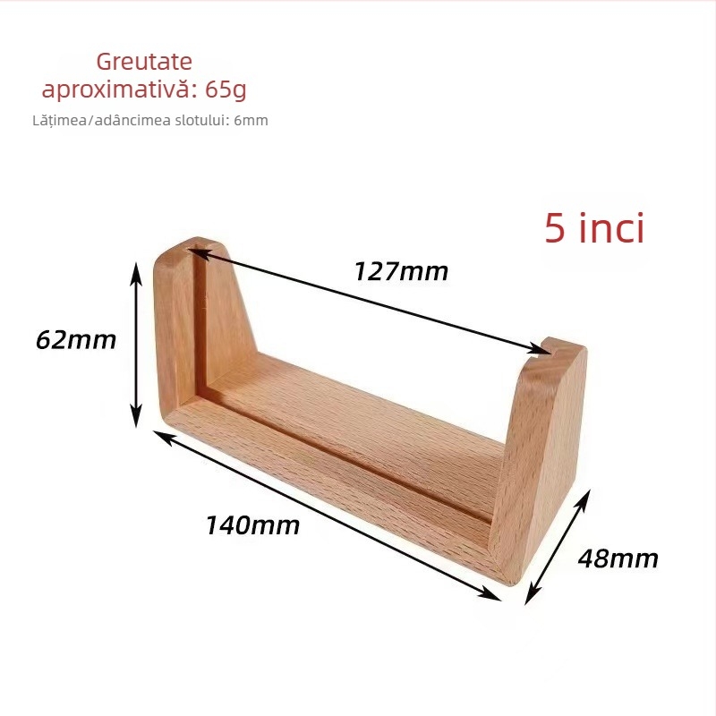 Suport de afișaj în formă de U din lemn pentru calendar și ramă foto – lemn de nuc și fag, stil minimalist